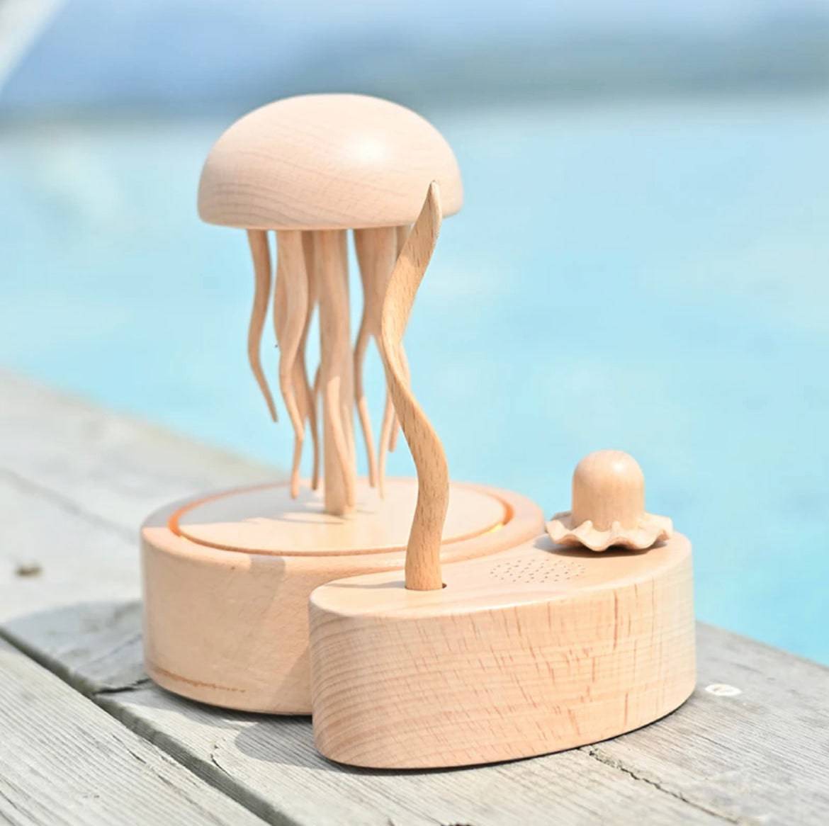 Original Pre-Sale Exquisite Bluetooth Handmade Wooden Jellyfish: A Unique Artwork for Home Decor and the Perfect Gift for Healing - EaseWoo