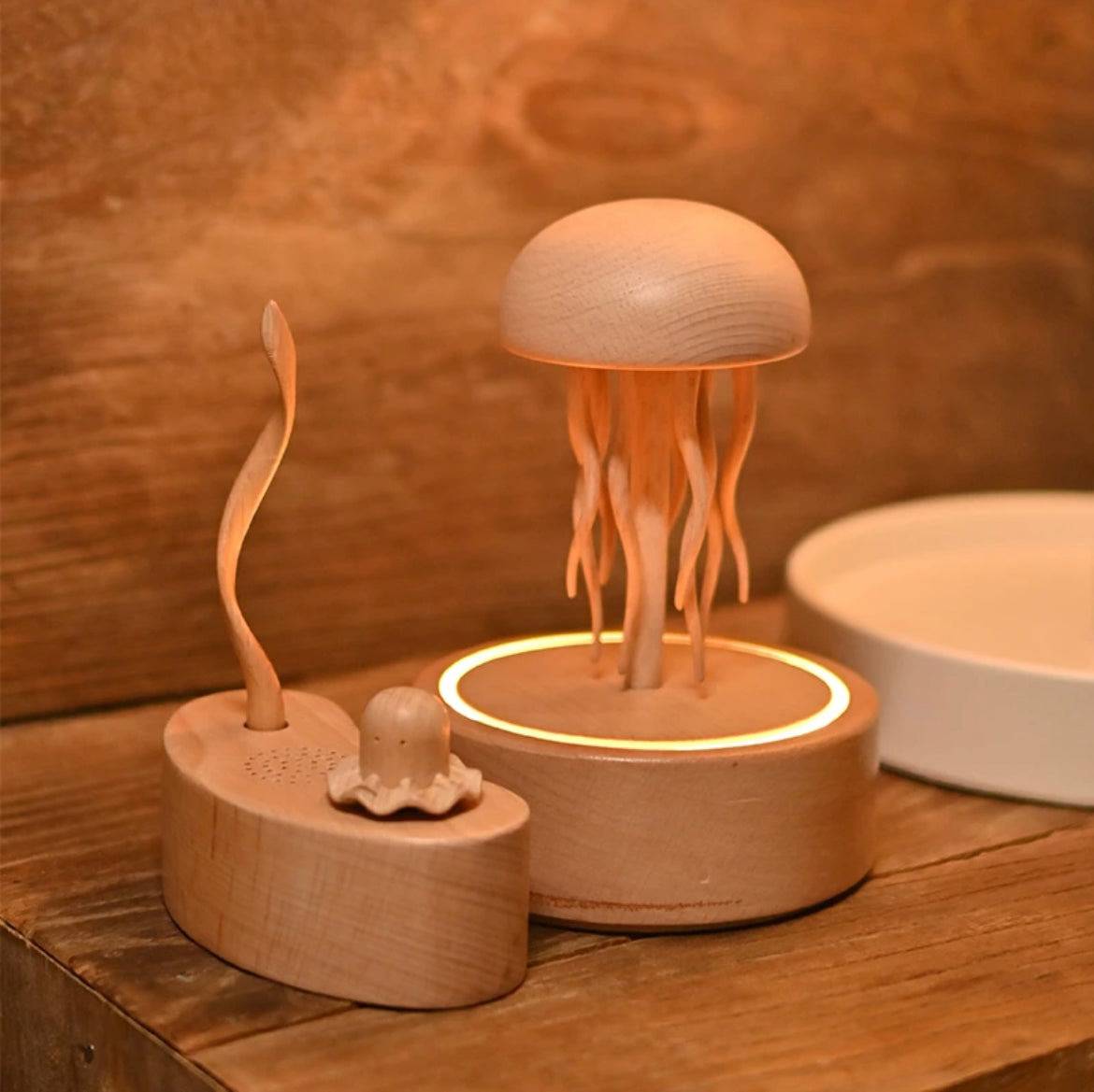Original Pre-Sale Exquisite Bluetooth Handmade Wooden Jellyfish: A Unique Artwork for Home Decor and the Perfect Gift for Healing - EaseWoo