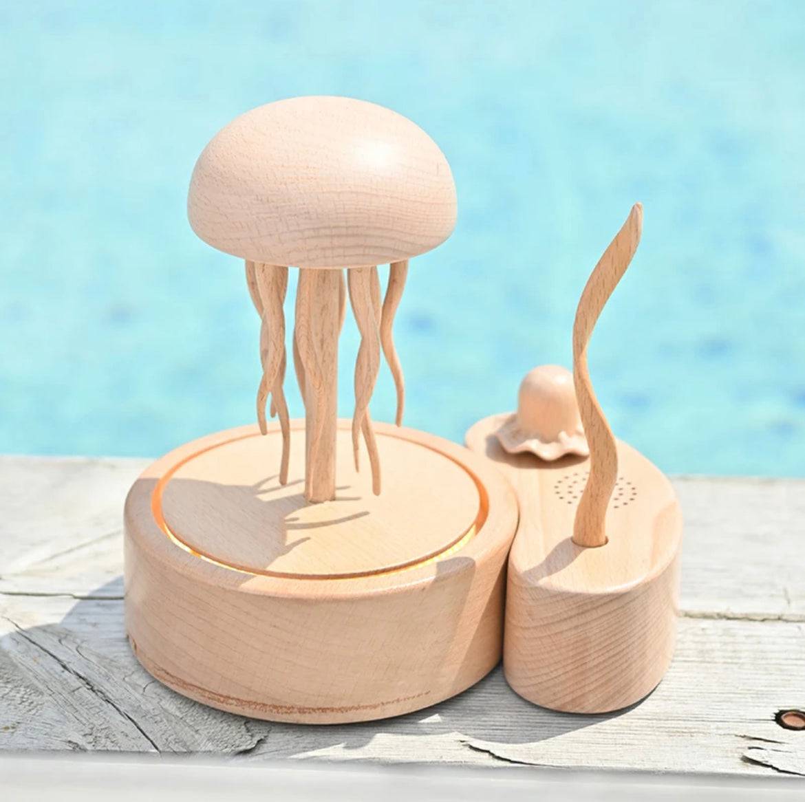 Original Pre-Sale Exquisite Bluetooth Handmade Wooden Jellyfish: A Unique Artwork for Home Decor and the Perfect Gift for Healing - EaseWoo