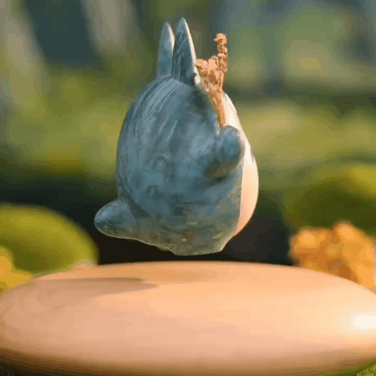 Original Hand-carved Wooden Craft Levitating Blue Totoro - EaseWoo