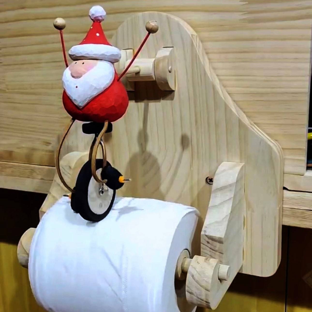 Hand-carved Wood Toilet Fun Figure