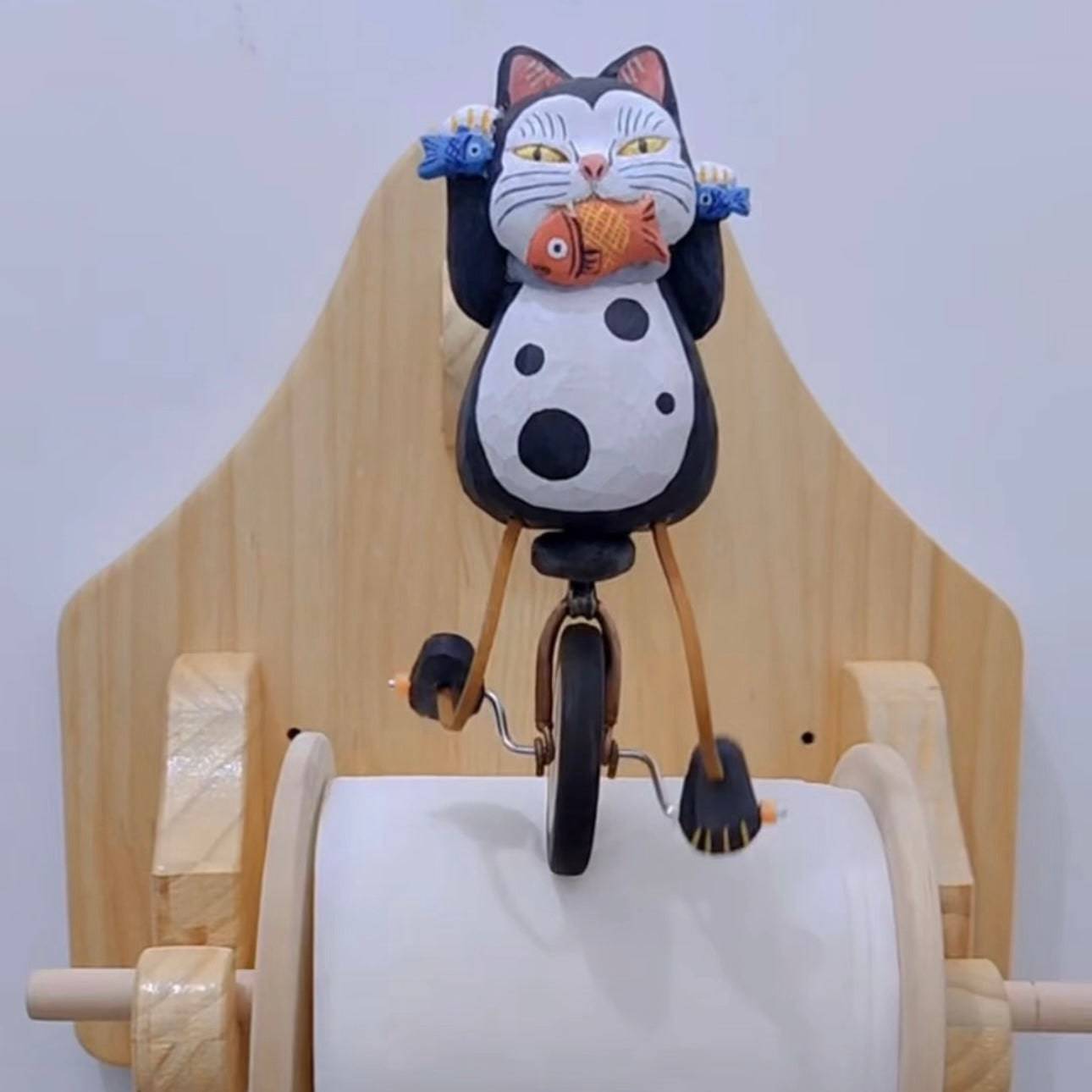 Hand-carved Wood Toilet Fun Figure