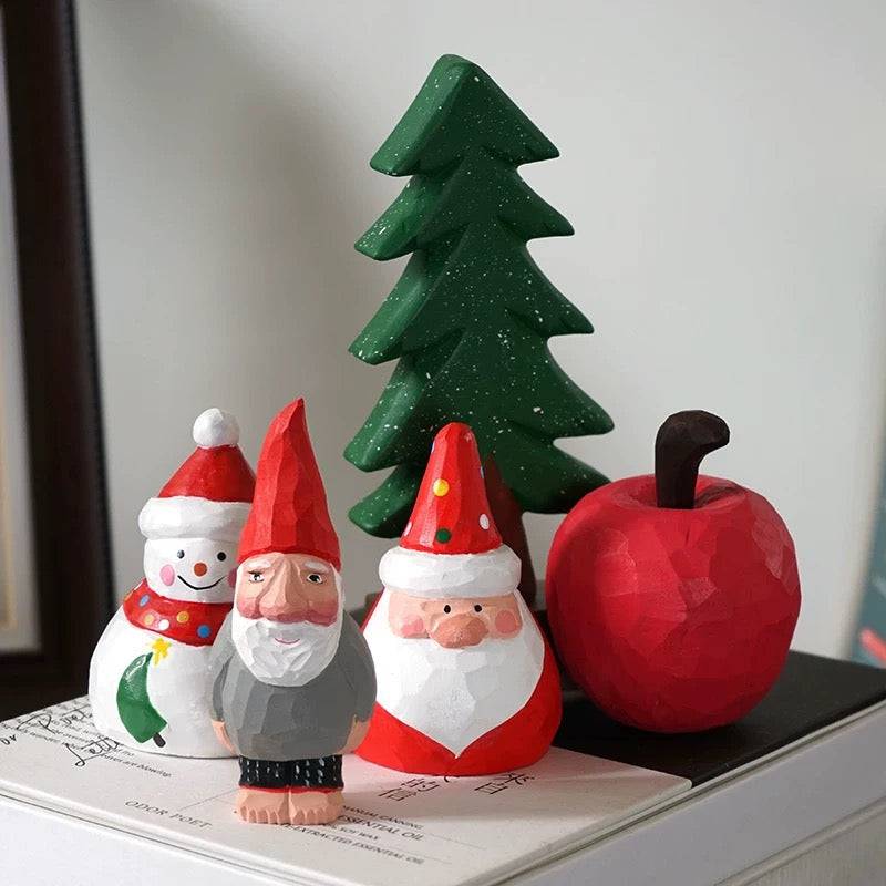 Hand-carved Solid Wood Christmas Decorations