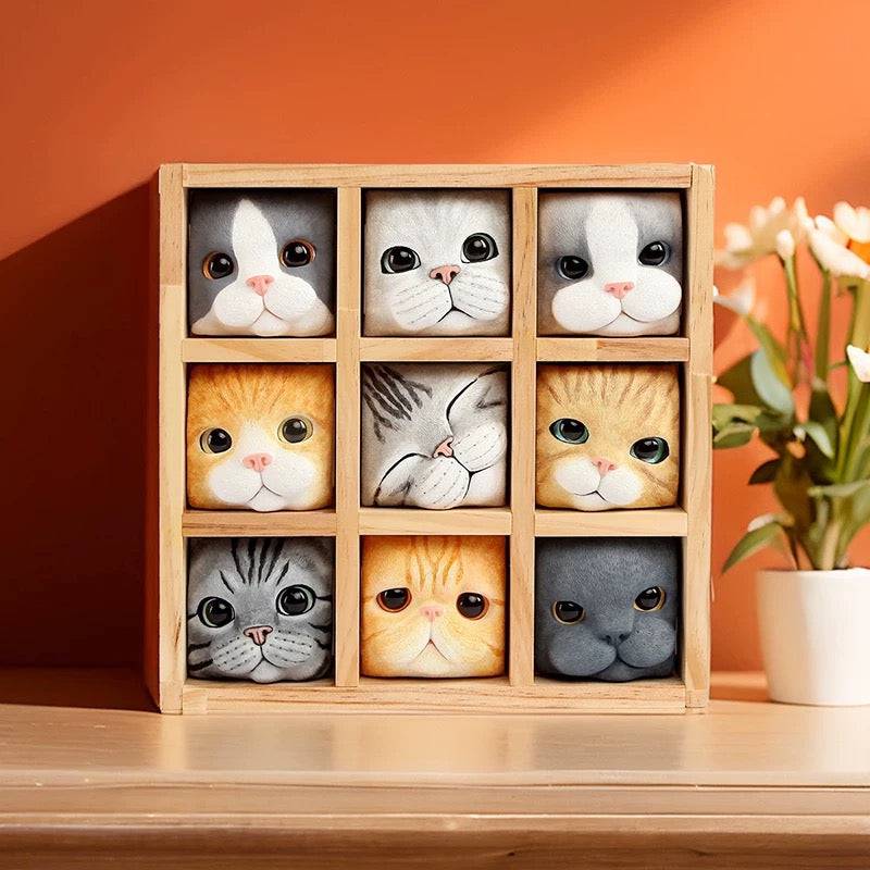 Hand-Carved Pop-up Cat Storage Wooden Box - EaseWoo