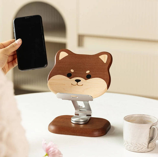 New Arrival Handmade Wooden Shiba Inu Multifunctional Holder - Perfect for supporting phones, tablets, Computers and books - EaseWoo