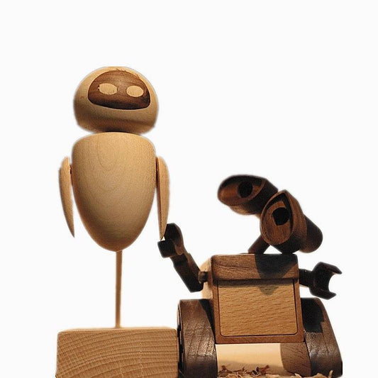 Inspired by WALL-E Vintage Creative Wooden Robot Figurine Special Gift for Couples Creative Gift - EaseWoo