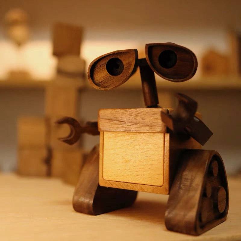 Inspired by WALL-E Vintage Creative Wooden Robot Figurine Special Gift for Couples Creative Gift - EaseWoo