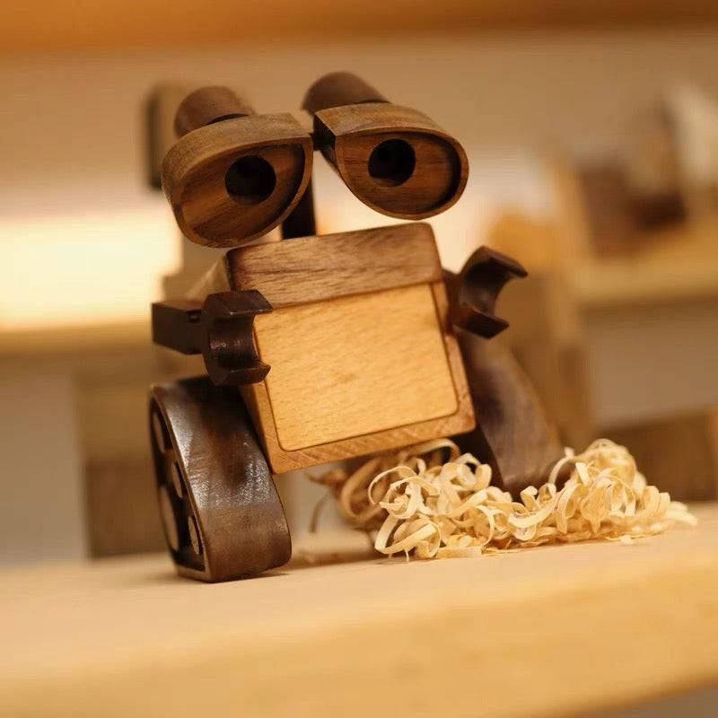 Inspired by WALL-E Vintage Creative Wooden Robot Figurine Special Gift for Couples Creative Gift - EaseWoo
