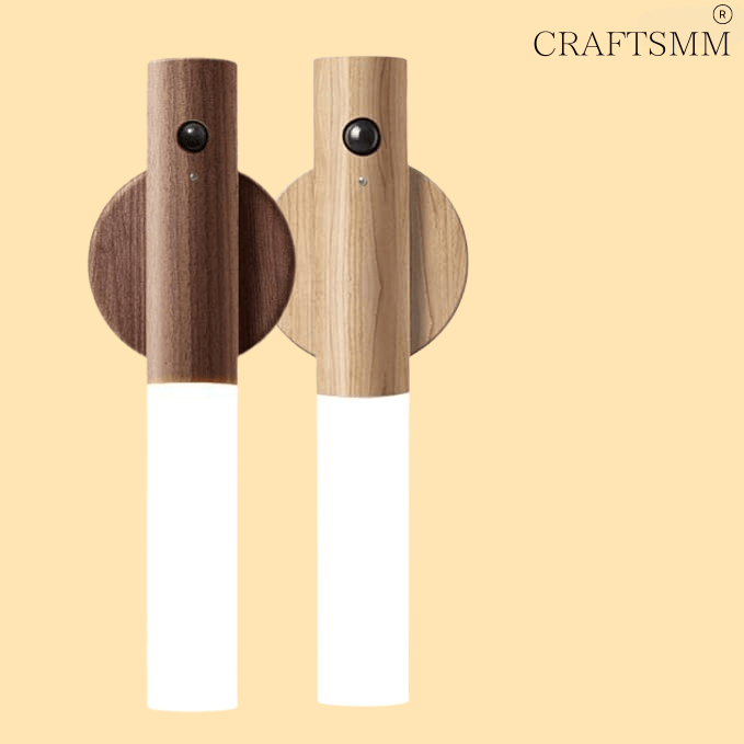 2 in 1  Wooden Night Light & Flashlight Motion Sensor-Fun & Stylish Lighting