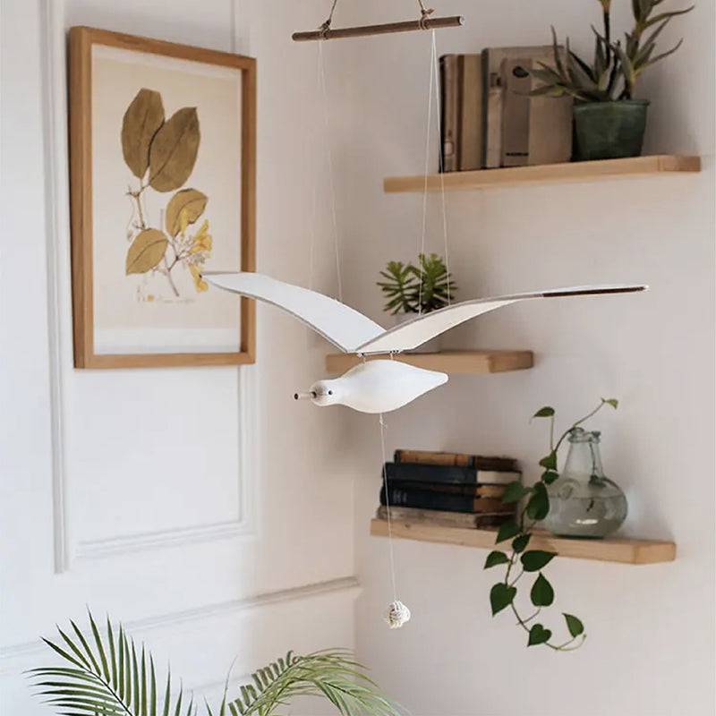 Creative wooden seagull bedroom children's room decoration hanging bird balance hanging - EaseWoo