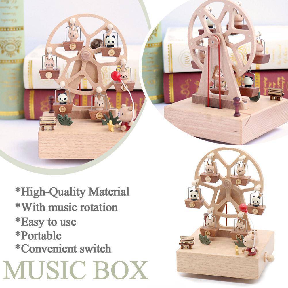 Ferris Wheel Music Box Wooden Creative Birthday-Gift - EaseWoo