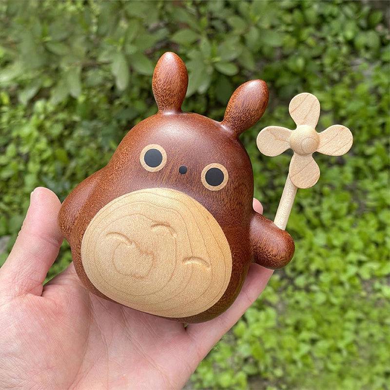 My Neighbor Totoro Ornament Small Windmill Solid Wood Doll Car Decoration Children's Gift Creative Gift - EaseWoo