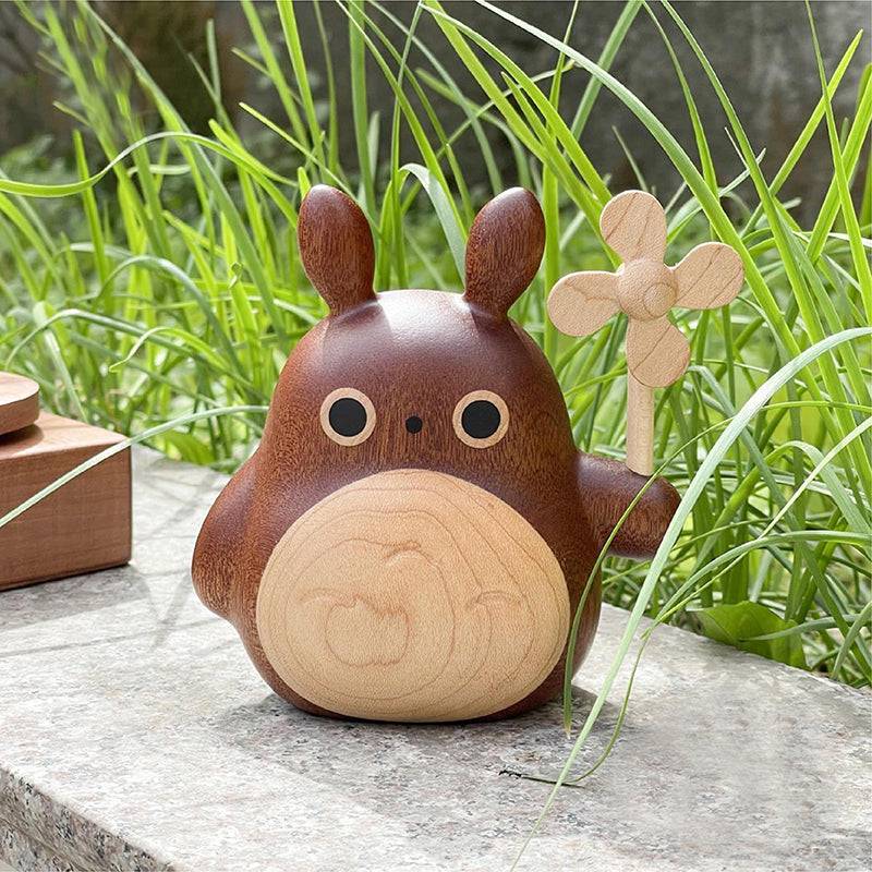 My Neighbor Totoro Ornament Small Windmill Solid Wood Doll Car Decoration Children's Gift Creative Gift - EaseWoo