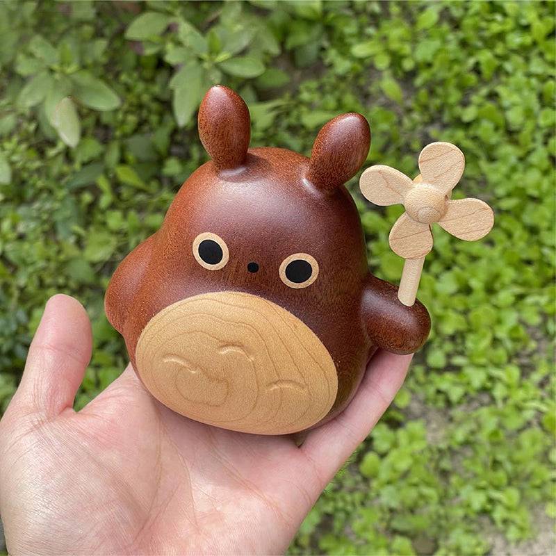 My Neighbor Totoro Ornament Small Windmill Solid Wood Doll Car Decoration Children's Gift Creative Gift - EaseWoo