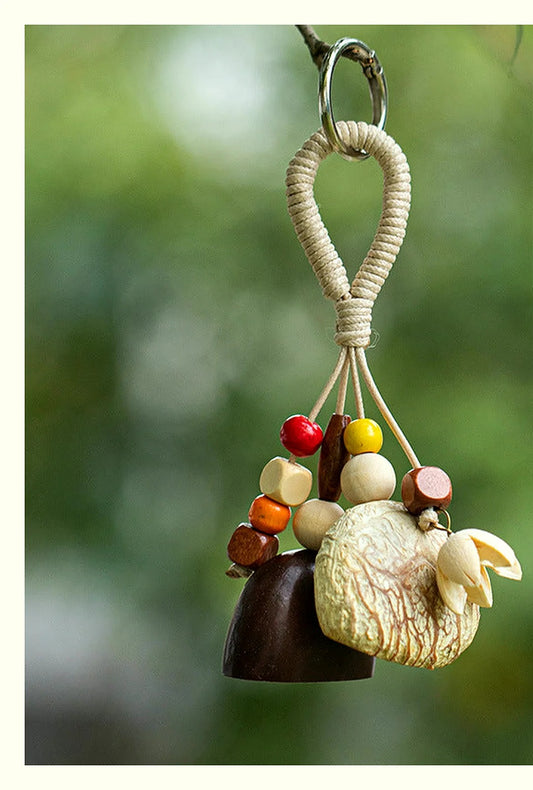 Dragon Boat Festival Seed Shell Wind Chime Charm — cottagecore handmade pendant