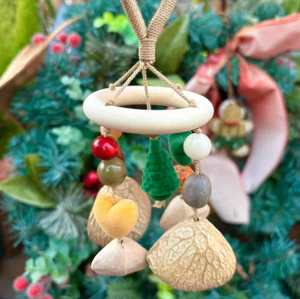 Mini Christmas Shell Rattle Charm - B
