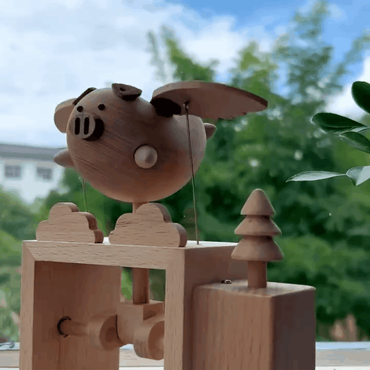 Original Handmade Wooden Craft Flying Pig - EaseWoo