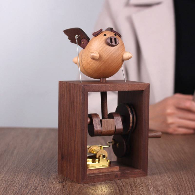 Original Handmade Wooden Craft Flying Pig - EaseWoo