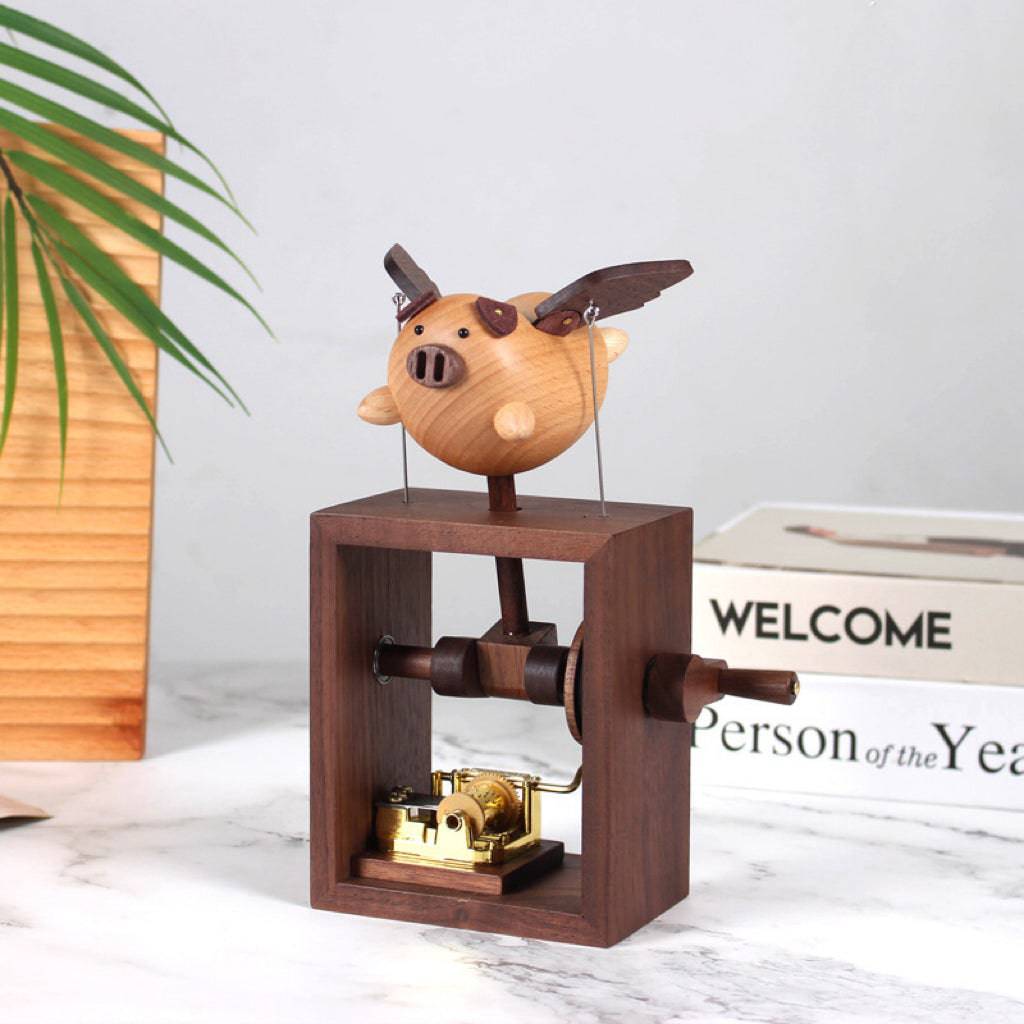Original Handmade Wooden Craft Flying Pig - EaseWoo