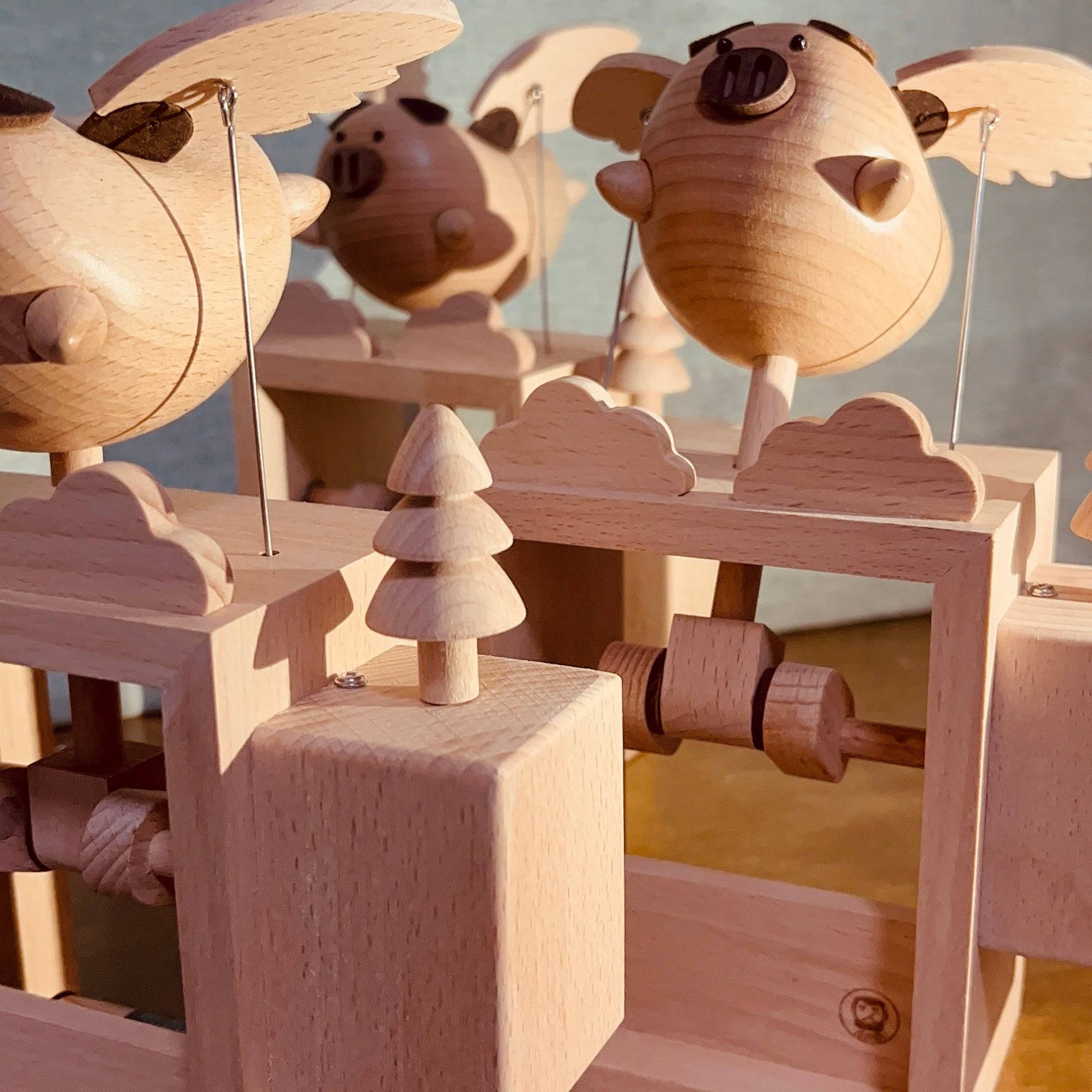 Original Handmade Wooden Craft Flying Pig - EaseWoo