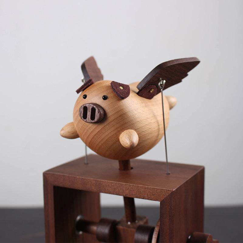 Original Handmade Wooden Craft Flying Pig - EaseWoo