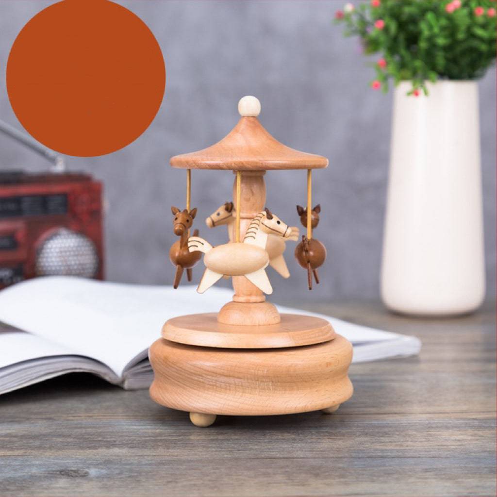 Handmade Wooden Craft Carousel - A Natural and Original Rotating Gift for Family and Friends - EaseWoo