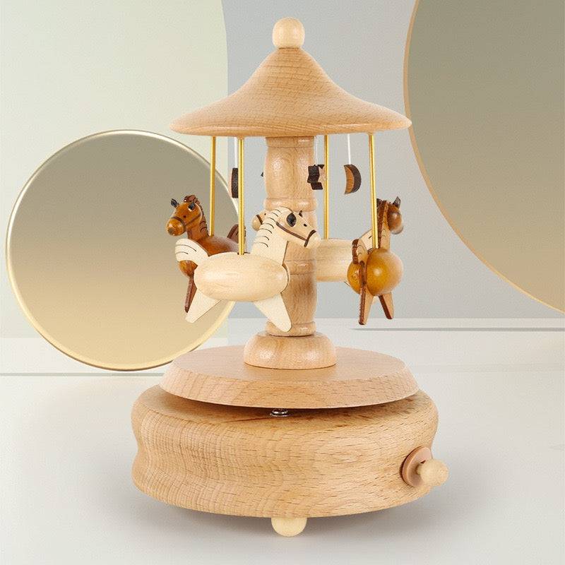 Handmade Wooden Craft Carousel - A Natural and Original Rotating Gift for Family and Friends - EaseWoo