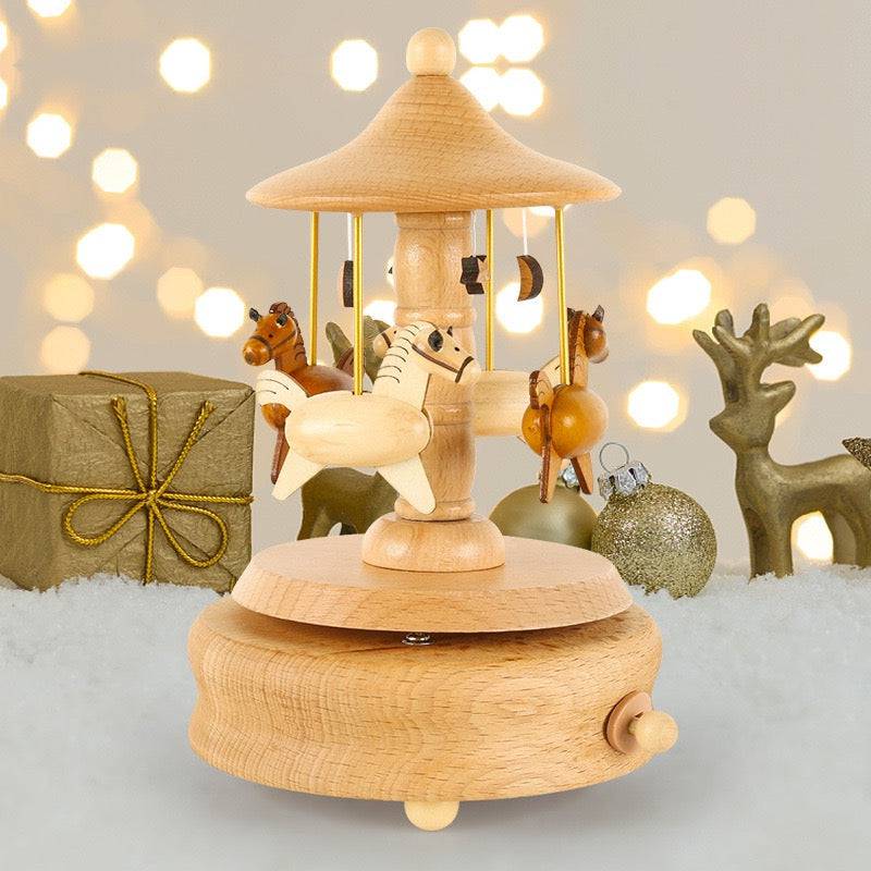 Handmade Wooden Craft Carousel - A Natural and Original Rotating Gift for Family and Friends - EaseWoo