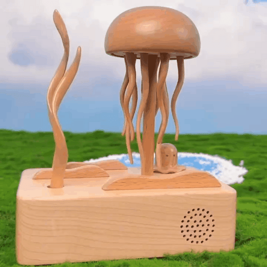 Original Mesmerizing Bluetooth Hand-Carved Wooden Jellyfish - EaseWoo