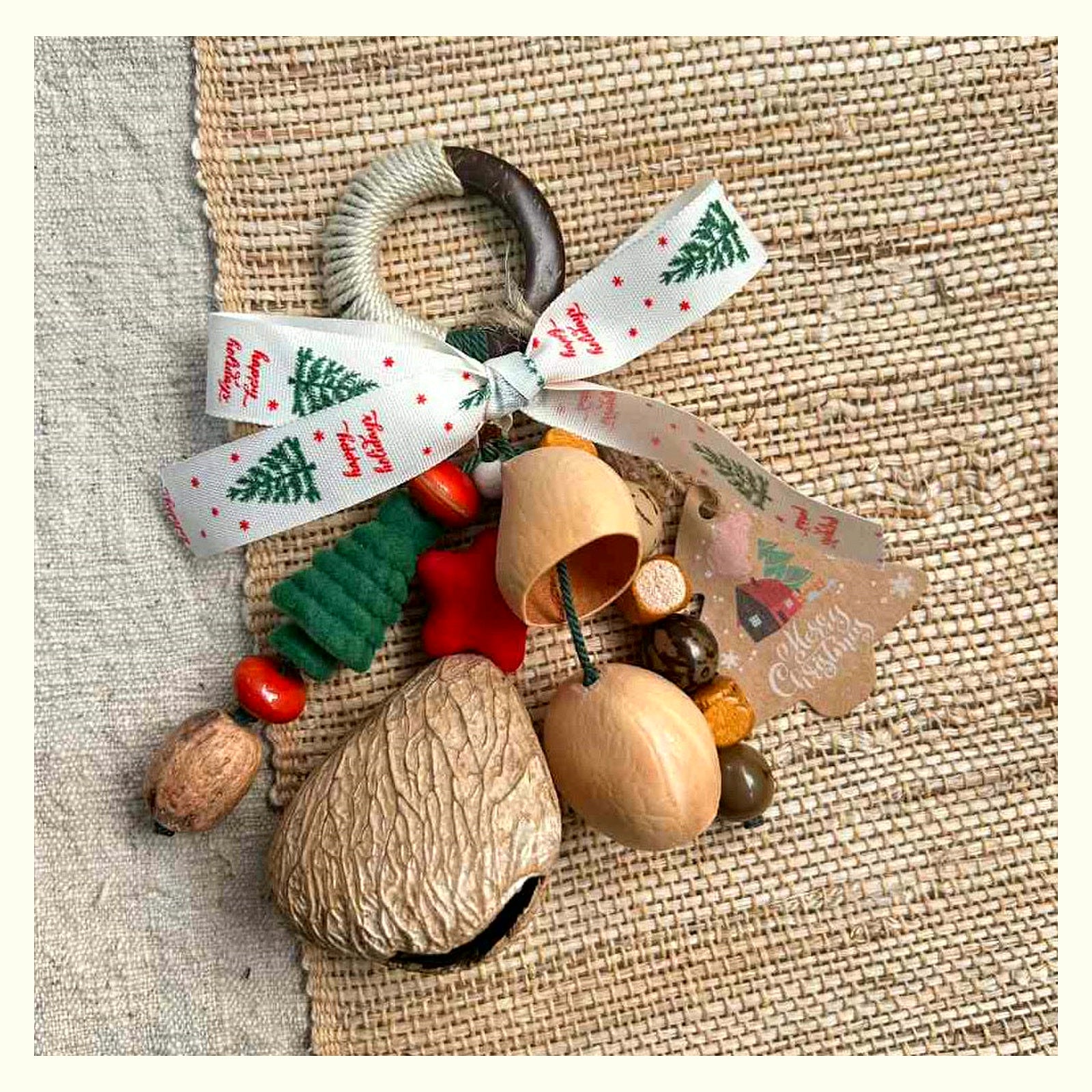 New Year Christmas Tree Shell Rattle Ornament - A