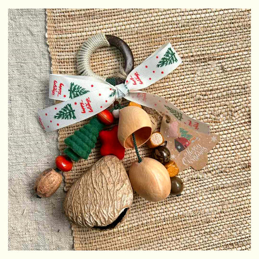 New Year Christmas Tree Shell Rattle Ornament - A