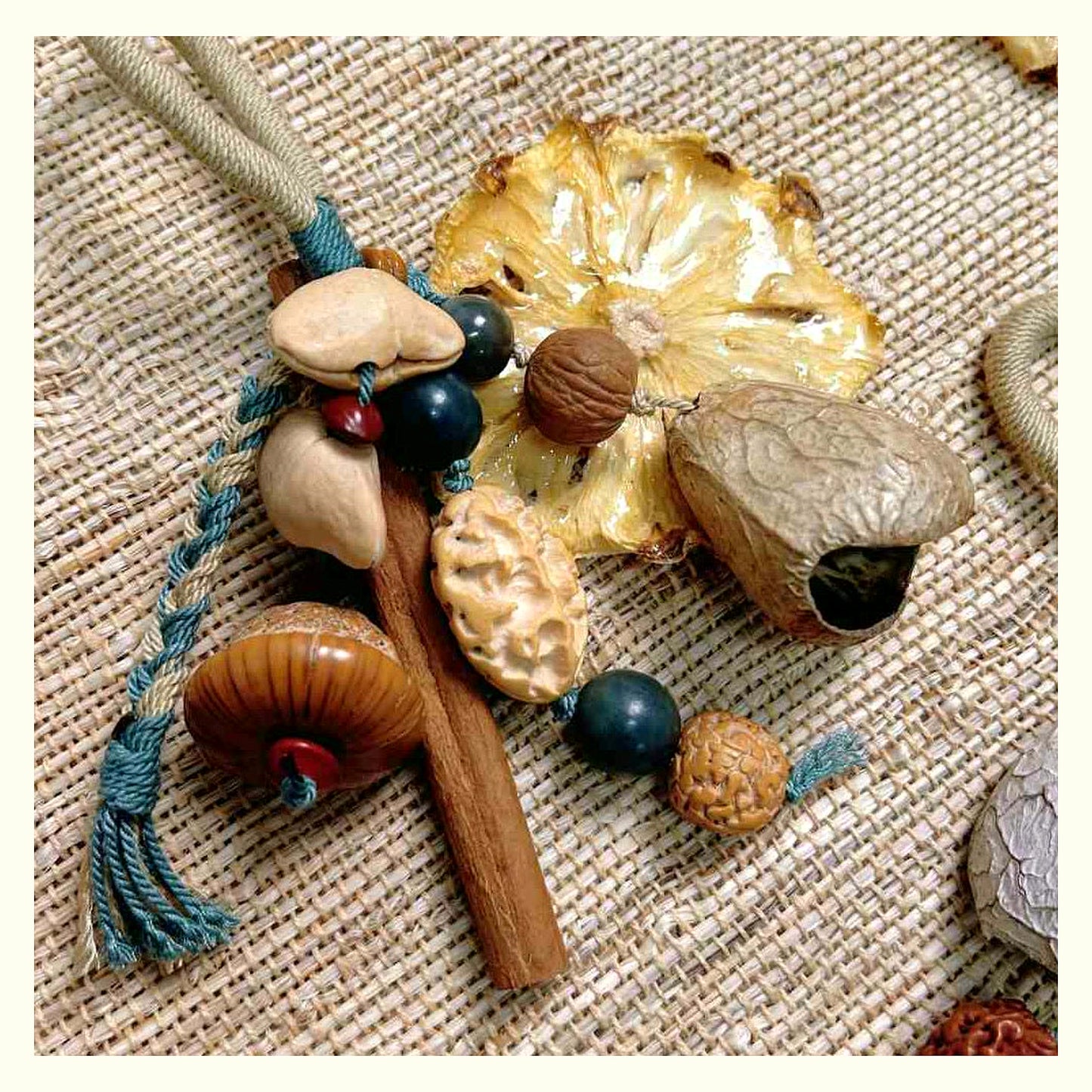 New Year Fruit Shell Rattle Charm - Pineapple