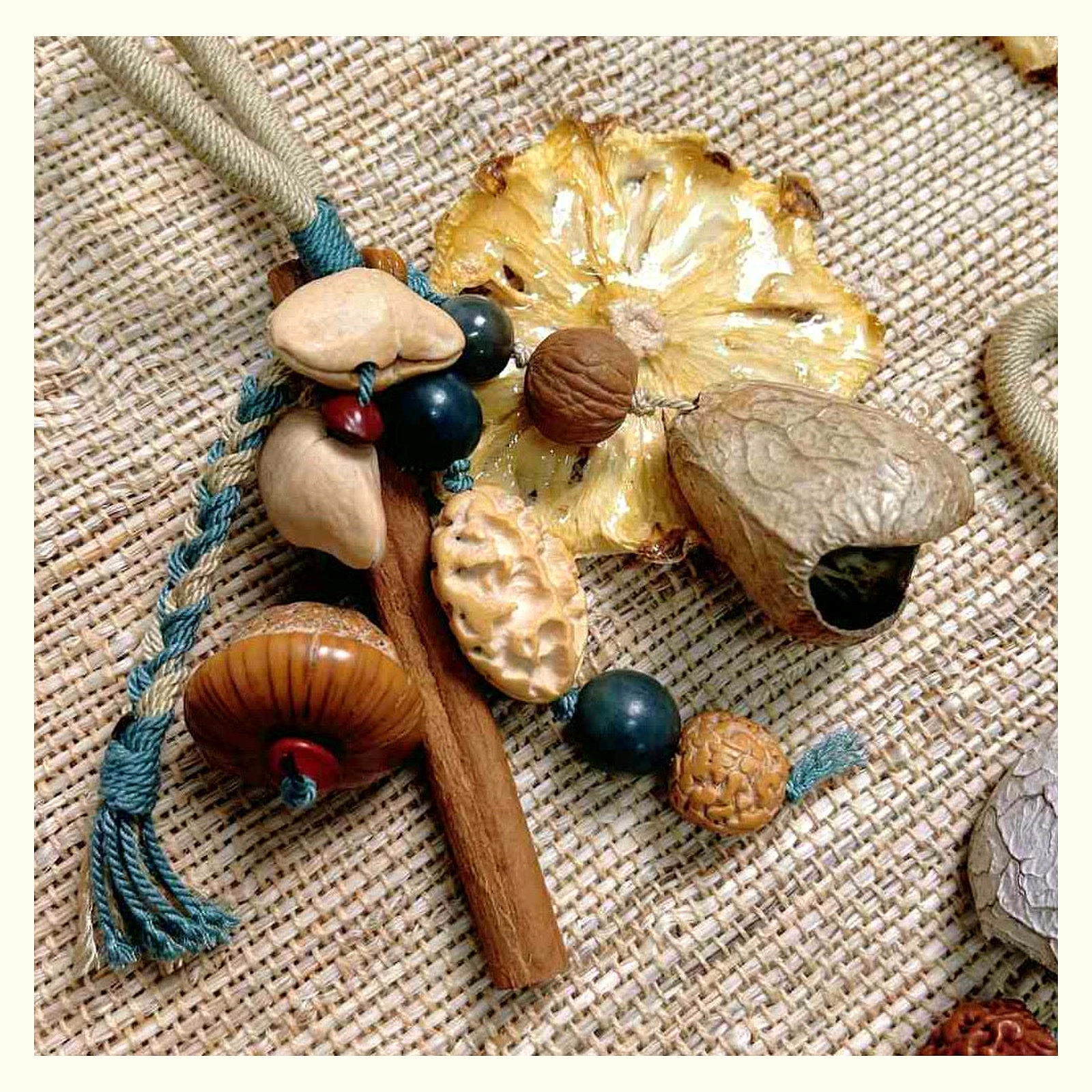 New Year Fruit Shell Rattle Charm - Pineapple